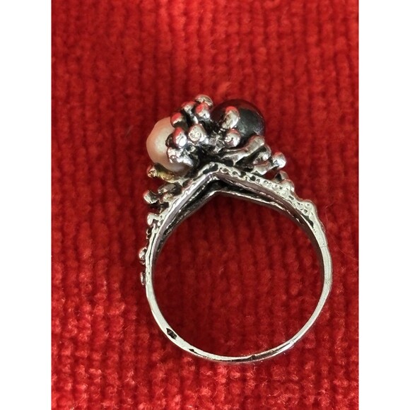 Sterling Silver 2 Pearl Ring - Picture 7 of 8